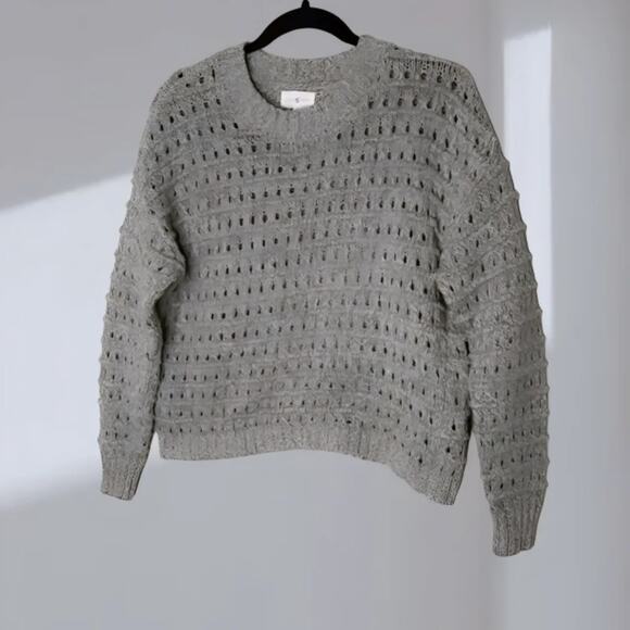 Lou & Grey Sweaters - Lou & Grey Open-Knit Textured Sweater – Heather Gray (Women’s XS)